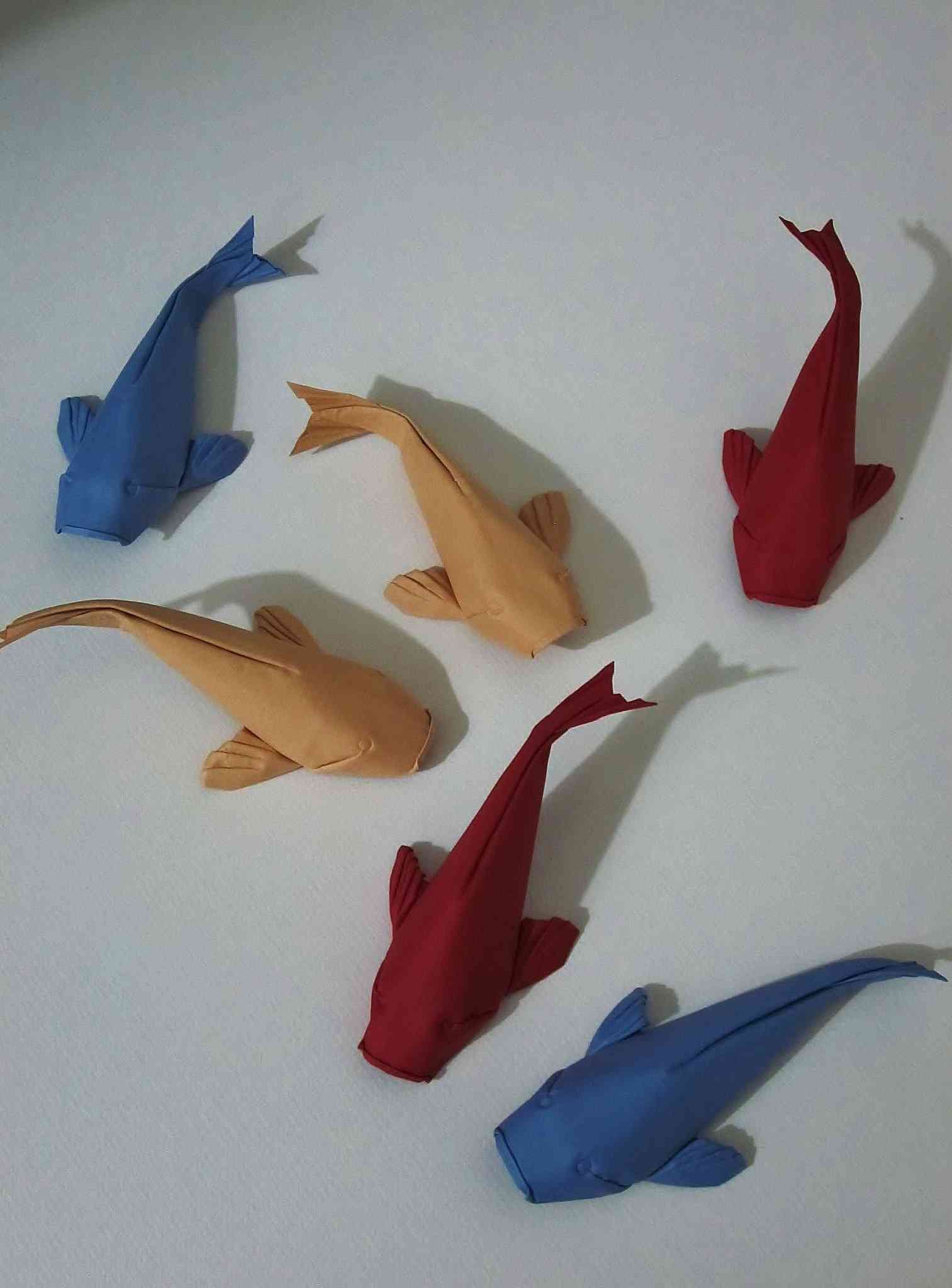 Красная рыбка оригами